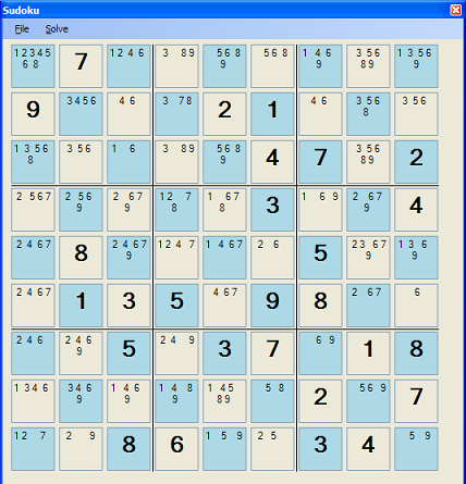 sudoku application screenshot